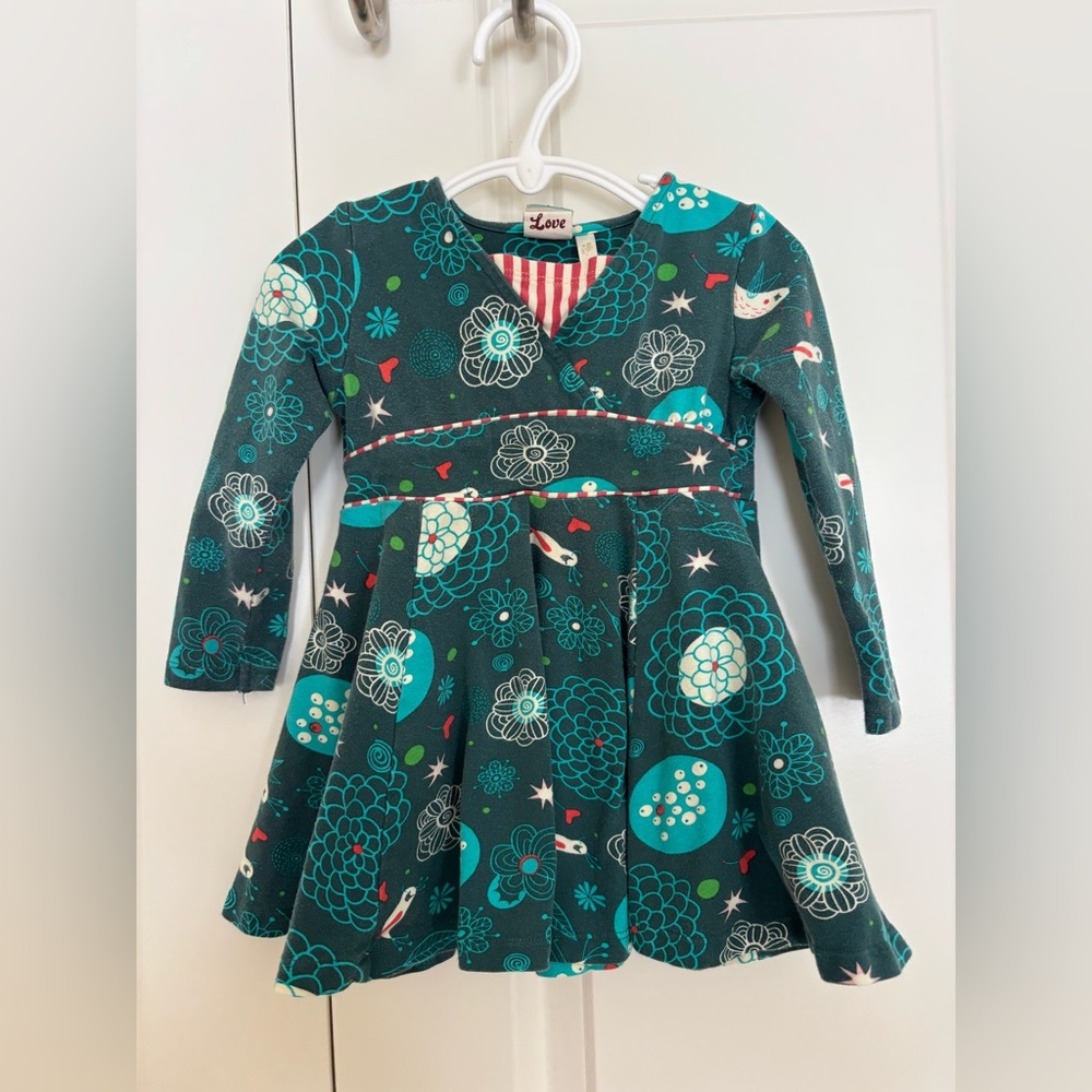 Girls Matilda Jane Character Counts Long Sleeve Dress Birds Flowers Size 18 mo